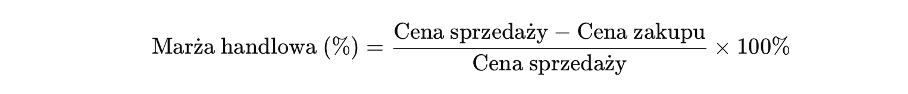 Marża handlowa - wzór
